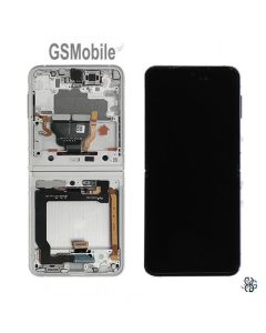 Écran Complet avec Châssis pour Samsung Z Flip4 Galaxy F721B Blanc Original