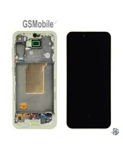 Écran Complet avec Châssis pour Samsung Galaxy A55 5G A556B Jaune Original